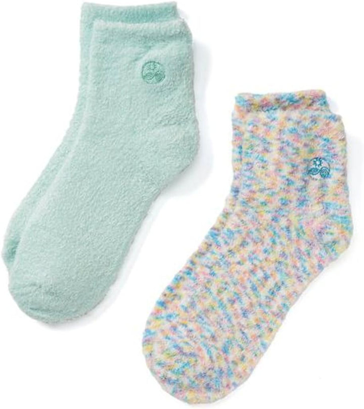 Aloe Socks, 2 Pair per Package (1 Pair Multi-Colored, One Pair Aqua) by