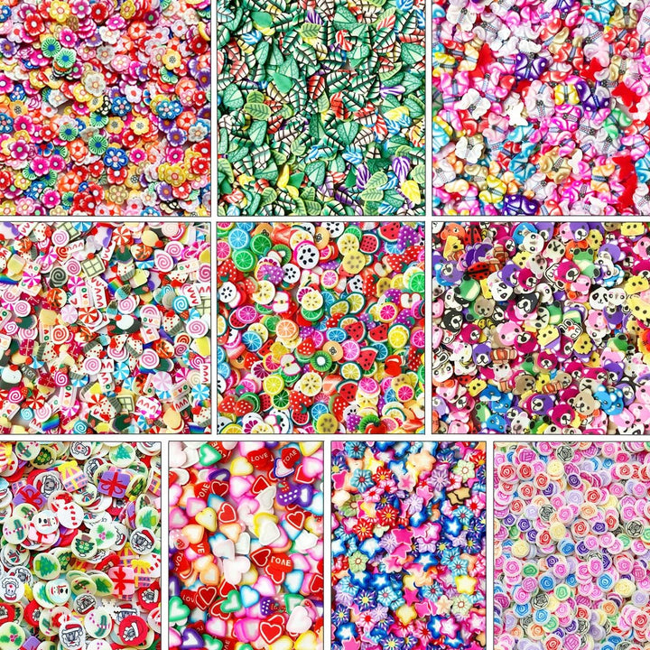 3000 PCS Clay Slices Fruit Nail Art Slices for DIY 3D Polymer Slices Making Polymer Clay Slices for Nail Art（Mixed Slices）