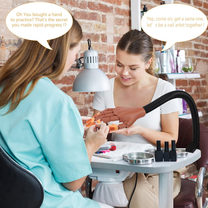 Practice Hand for Acrylic Nails, Flexible Nail Practice Hands Training Kits, Fake Manican Hands for Nails Practice, Movable Nail Maniquin Hand with 300PCS Nail Tips, File, Brush and Clipper