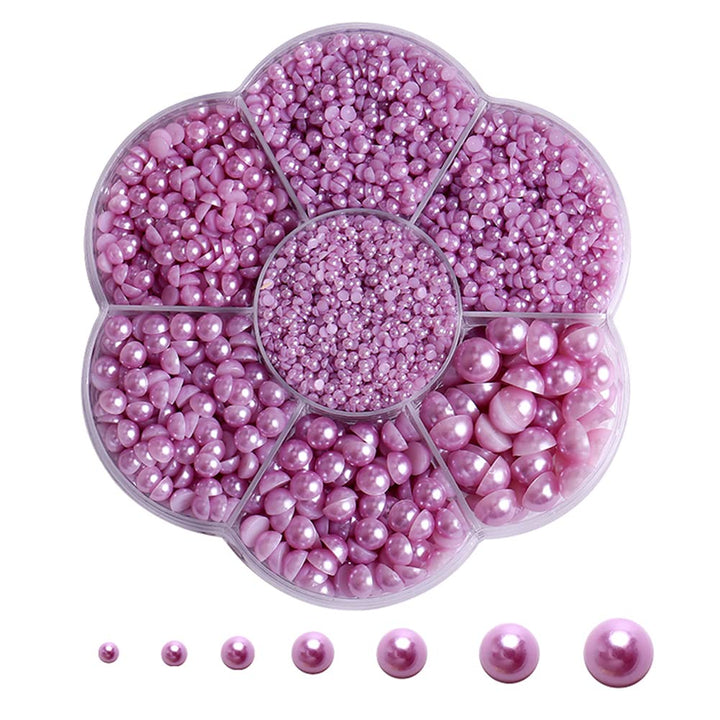 5800 Pcs Half Pearls for Crafts, Flatback Pearls for Artwork Making, DIY Rhinestones Accessory Nail Art, Face Gems Jewels Flat Back Craft Pearls - White