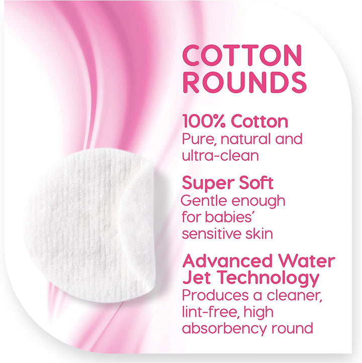 Simply Soft Cotton Rounds (300 Count), 100% Cotton Absorbent and Textured Cotton Pads, Lint-Free