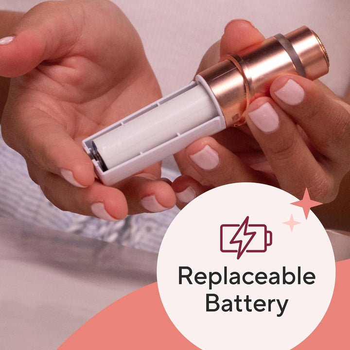 Facial Hair Remover for Women, Rose Gold Electric Face Razor with LED Light, Recyclable Packaging