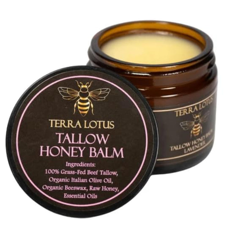 Organic Grass-Fed Beef Tallow Balm with Raw Honey - Moisturizing Cream for Soft, Smooth Skin - Handmade All-Natural Moisturizer (2 Oz, Unscented)