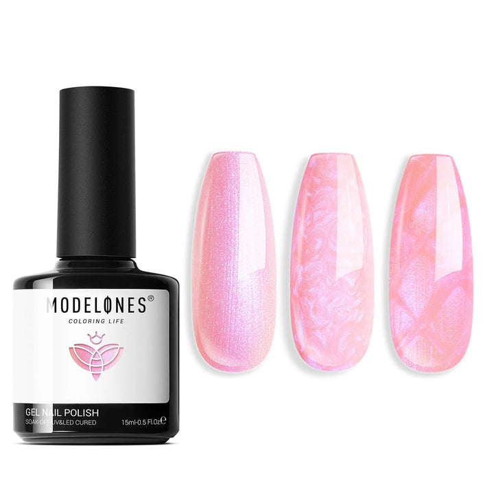 Pink Gel Nail Polish, Jelly Nude Pink Gel Polish French Tip Base Colors Translucent Soak off U V Soap Nails for Nail Art Manicure at Home 15ML