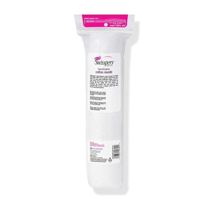 Premium Cotton Rounds - 100% Chlorine Free Cotton Face Pads for Makeup, Nail Polish Removal - Dermatologist Tested and Hypoallergenic, Made in USA - 100 Pads (Pack of 3)