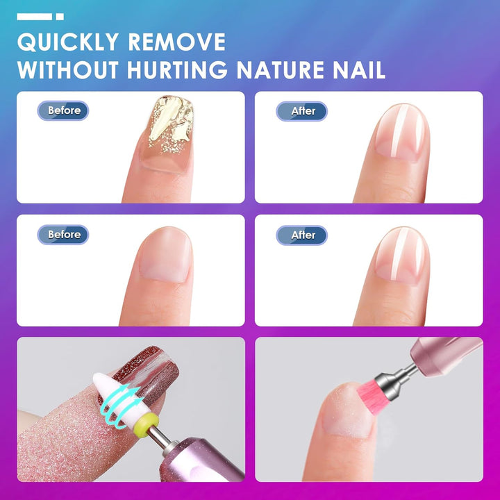 26Pcs Nail Drill Bits Set, 3/32Inch Professional Ceramic Safety Bits for Nail Drill, Cuticle Efile Nail Drill Bits, Remover Bits for Acrylic Gel Nail Tech Manicure Pedicure, Home Salon