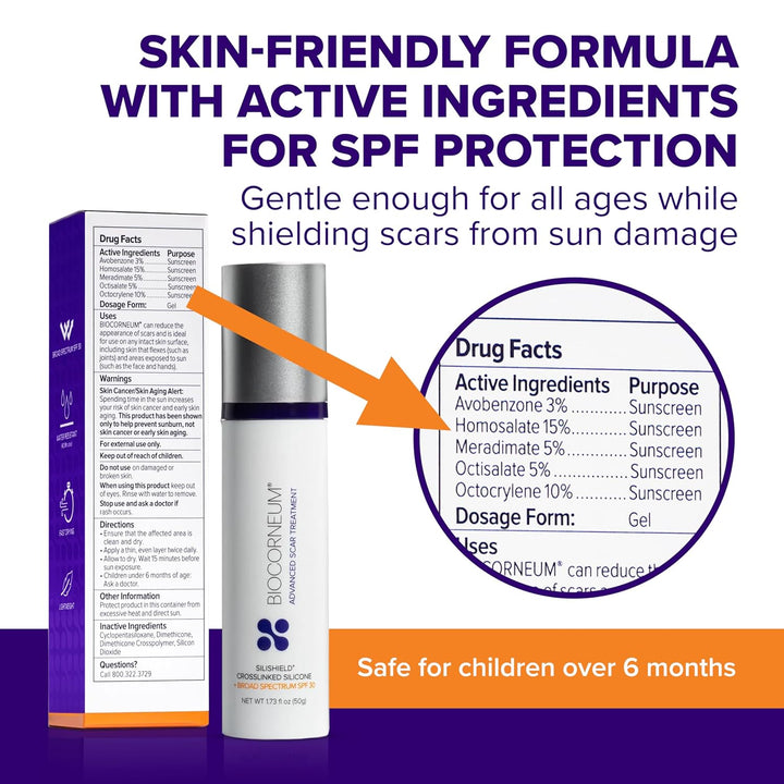 Advanced Scar Treatment with Silishield® & SPF 30 10G – Made in the USA, Fast-Drying, Silicone Scar Gel - Surgeon Recommended for New & Old Scars - Suitable for Children over 6 Months
