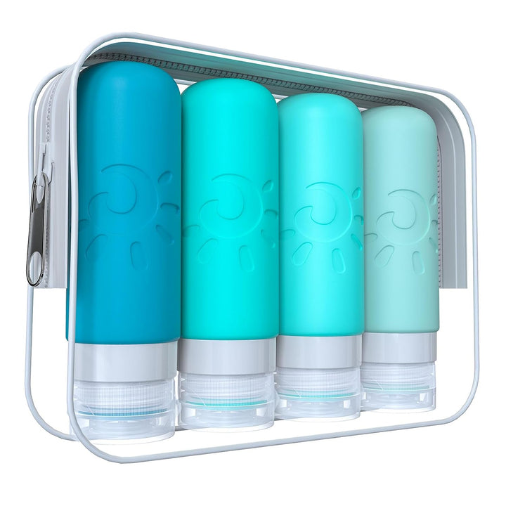 Travel Bottles for Toiletries, TSA Approved Travel Containers 3Oz Leak Proof Travel Tubs Refillable Liquid Travel Accessories for Shampoo Conditioner Lotion Body Wash(Multicolored C)