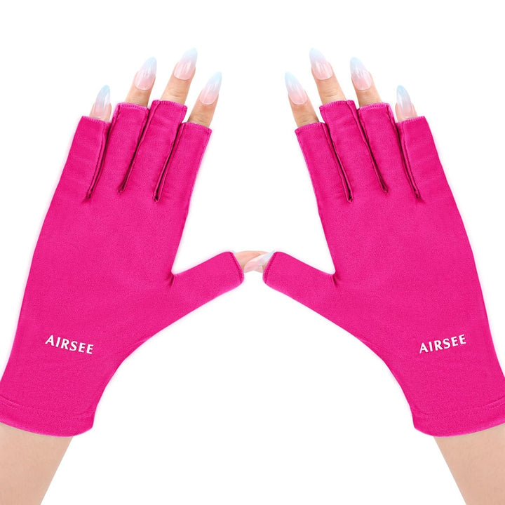 UV Gloves for Nail Lamp,Professional UPF50+ UV Protection Gloves for Manicures Nail Art,Fingerless Gloves That Shield Skin from the Sun and Nail Lamp (Black)