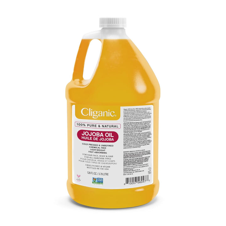 Jojoba Oil Non-Gmo, Bulk 16Oz | 100% Pure for Skin, Hair & Face, Cold Pressed Natural Hexane Free - Hair Relaxer