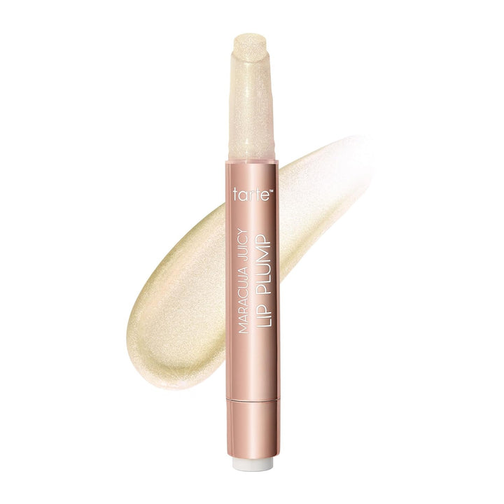Tarte Maracuja Juicy Shimmer Glass Lip Plump – Hydrating & Volumizing Lip Gloss Balm with Hyaluronic Acid & Vitamin E, Plumps & Moisturizes, Vegan & Cruelty-Free