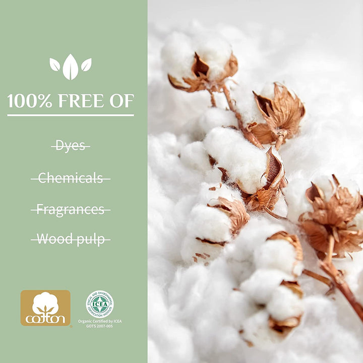 100% Organic Cotton Balls for Sensitive Skin, 100 Count