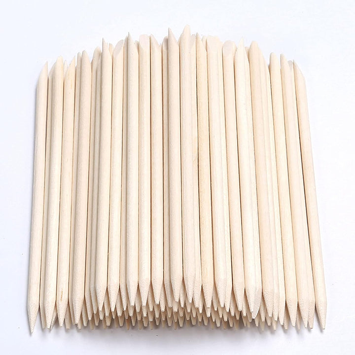 100Pcs Orange Wood Sticks for Nails,  Double Sided Cuticle Pusher Remover Nail Art Manicure Pedicure Tool for Manicure Pedicure
