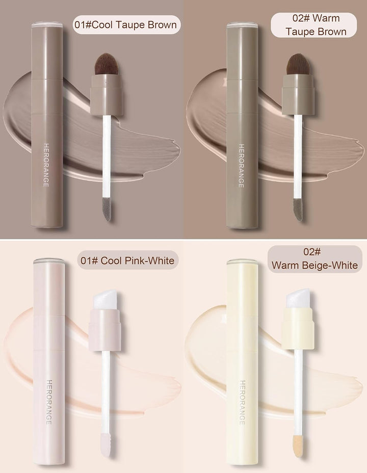 Cool Toned Liquid Contour Stick，Grey Nose Contour with Brush for Fair Pale Light Olive Skin,Long Lasting Cream Bronzer Gray, Blendable Lightweight Contouring Makeup Vegan & Cruelty-Free#01