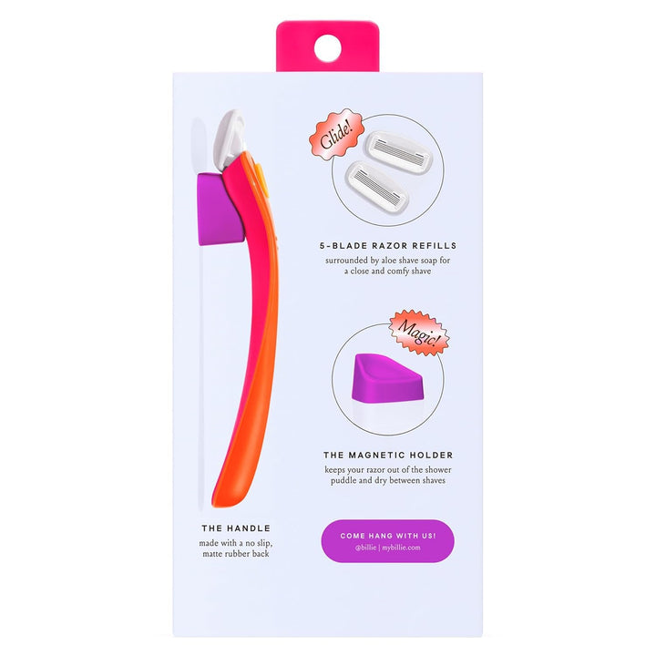 Razors for Women Shave Kit – Women’S Razor + 2 X 5-Blade Razor Refills + Magnetic Holder – Sunburst