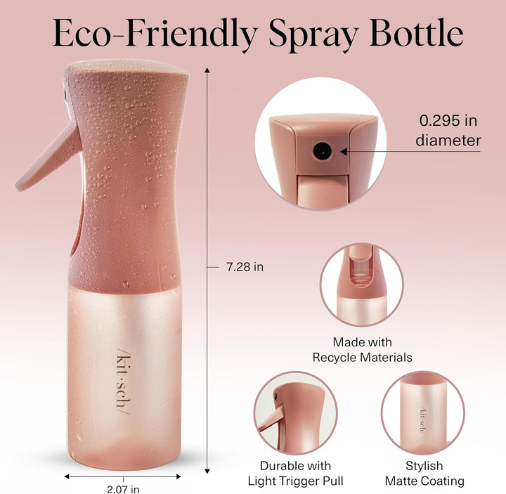 Continuous Spray Bottle for Hair – Fine Mist Water Mister & Water Spray Bottle – Recycled Hair Spray Bottle – Spray Bottles for Cleaning, Styling, Plants & More – Terracotta, 150Ml