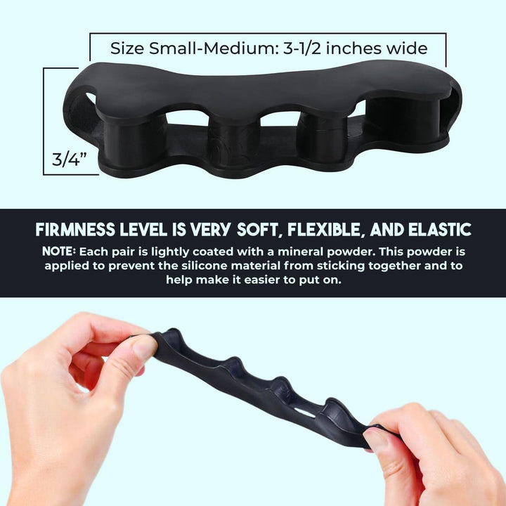 Primalstep Toe Separators - Doctor Recommended - Supports Foot Discomfort from Bunions & Plantar Fasciitis - Toe Spacers for Athletic Mobility, Toe Splay & Alignment - for Men & Women (S/M)