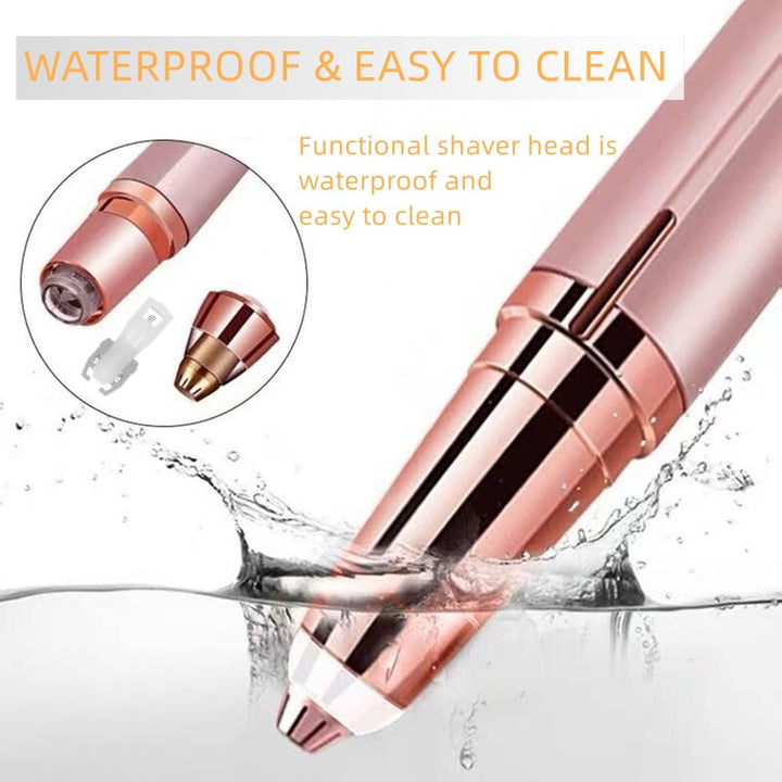 Women'S Electric Eyebrow Hair Remover, LED Light, Stainless Steel Blade, Rechargeable, Anti-Allergenic, Multi-Functional, Clean Skin, No Pulling