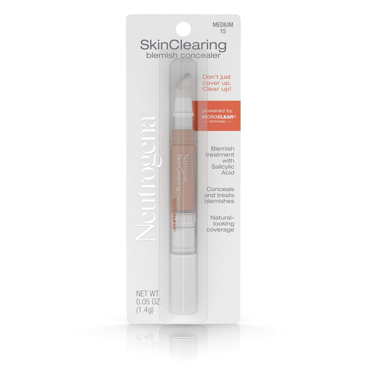 Skinclearing Blemish Concealer Face Makeup with Salicylic Acid Acne Medicine, Non-Comedogenic and Oil-Free Concealer Helps Cover, Treat & Prevent Breakouts, Light 10,.05 Oz
