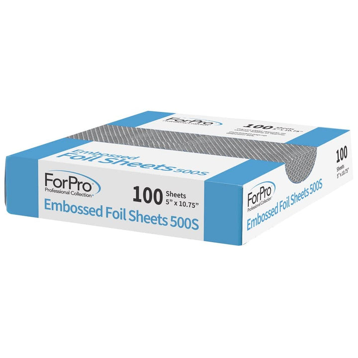 Embossed Foil Sheets 500S, Aluminum Foil, Pop-Up Dispenser, for Hair Color Application and Highlighting Services, Food Safe, 5" W X 10.75" L, 100-Count