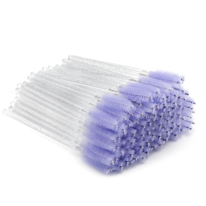100PCS Disposable Eyelash Brushes, Rose Mascara Wands Applicator Makeup Kits, Eyelash Spoolies Brushes for Eyelash Extensions and Eyebrows