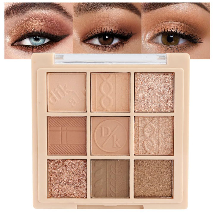 Neutral Nude Brown Smokey Eye Shadow Palette,Rose Gold Bronze Naked Cream Eyeshadow Palette Makeup,Natural Eyeshadow for Eyes Long Lasting Naturing-Looking