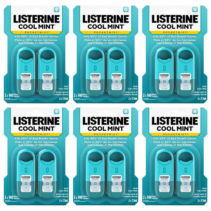 Cool Mint Pocketmist, Oral Care Mist for Fresh Breath, Non-Aerosol Sugar-Free Bad Breath Refresher Spray to Kill 99% of Bad Breath Germs, Portable, Cool Mint Flavor, 1 Pack of 2 Sprays