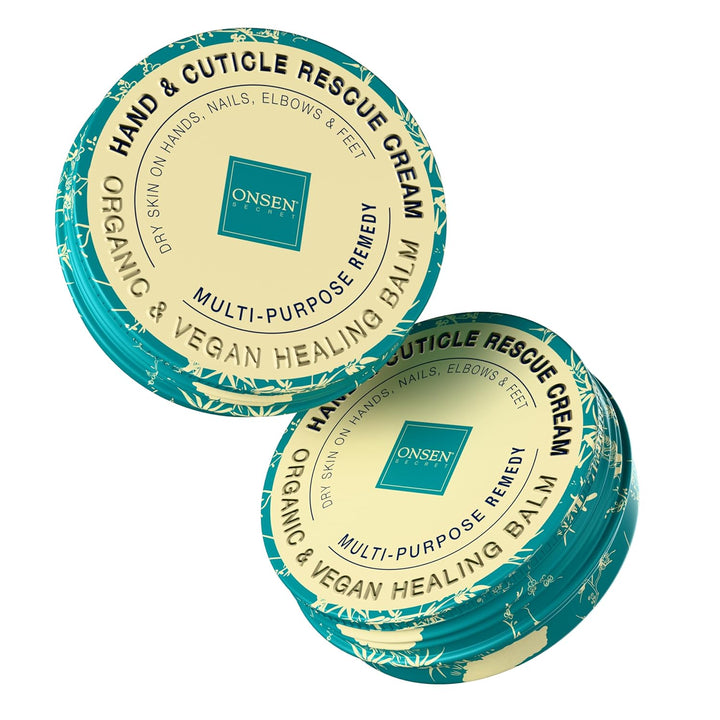 Hand & Cuticle Rescue Cream | Organic Nail Strengthener & Balm | Dry, Cracked Hands, Elbows & Feet | Shea Butter, Tsubaki & Jojoba Oil | Nail Repair & Growth, Vegan - 1 Pack (0.88 Oz)