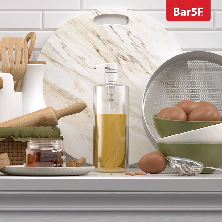 Pump Bottle 32-Ounce 1-Liter Empty for Shampoo Conditioner Body Wash Lotion Bpa-Free Crystal-Clear (Pack of 1)