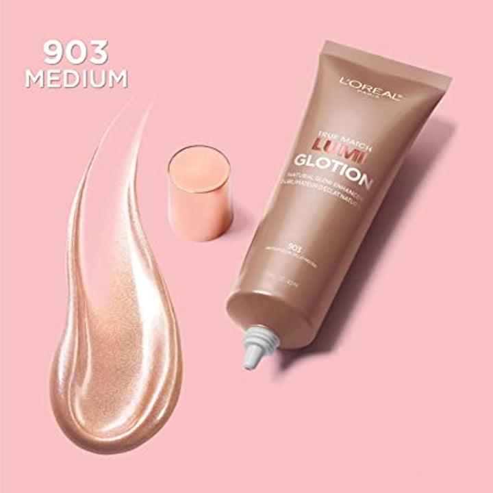 Makeup True Match Lumi Glotion, Natural Glow Enhancer, Illuminator Highlighter, Bronzing Drops for a Sun-Kissed Glow, 903 Medium