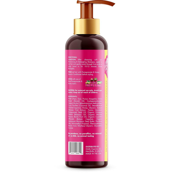 Pomegranate & Honey Detangling Conditioner for Curly Hair - Deep Moisturizing Conditioner to Help Strengthen Strands, Prevents Breakage and Split Ends & Improves Hydration (12 Fl Oz)