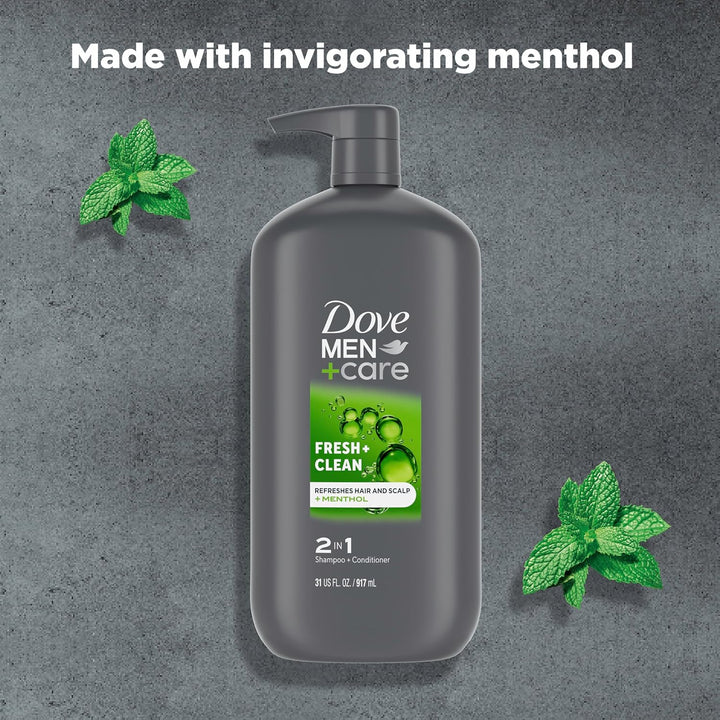 Dove Men+Care 2 in 1 Shampoo and Conditioner Fresh & Clean for Clean Hair Shampoo and Conditioner for Stronger, Healthy Hair Everyday 31 Oz