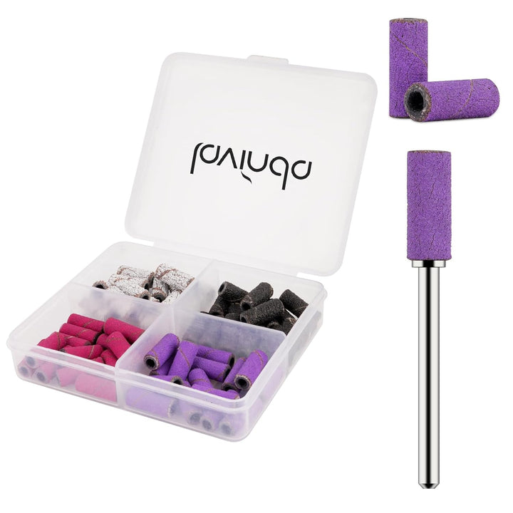 Small Sanding Bands Nail Drill Bit, 80 Piece Extra Fine Sanding Bands for Nail Drill with 3.1Mm Mandrel Bit for Acrylic Nails Gel Removing Shaping Polishing Nail Salon Use (240 Grit, Pink)