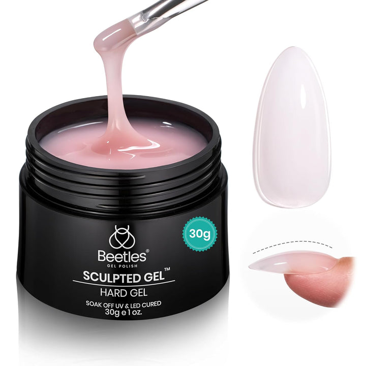 Beetles Builder Gel Nude Pink Sculpted Gel High Hardness for Nail Extension Broken Repair Protection Durable for Home Salon UV LED Lamp Cured Nail DIY Art Manicure 1 Oz