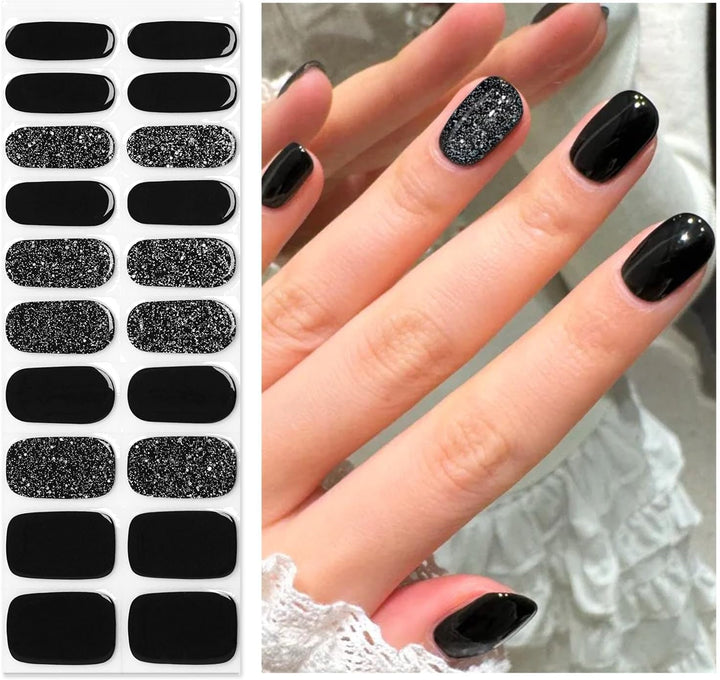 Semi Cured Gel Nail Strips | Gel Nail Stickers with UV Light Required | Salon Quality, Easy Application and Removal（Pink Ombre）