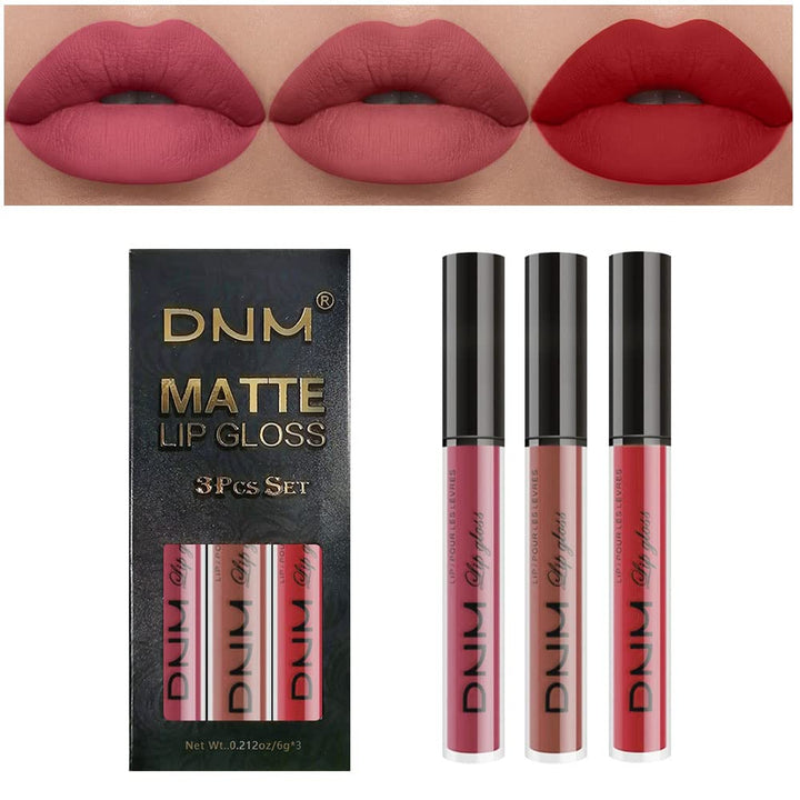 3Pcs Dark Red Purple Plum Matte Liquid Lipstick Sets for Women Matte Lip Stain Long Lasting Waterproof, Burgundy Blood Blue Red Lipstick, Black Cherry Maroon Gothic 24 Hours Magic Lipsticks