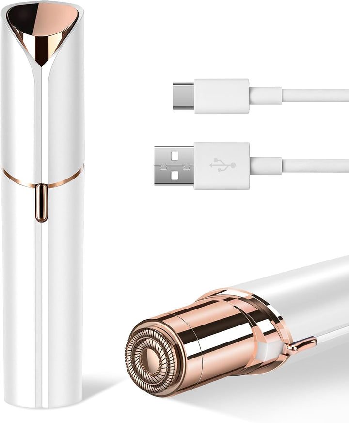 Facial Hair Remover for Women- as Seen on TV Painless Face Shaver -Mini Hair Remover, Electric Razor Shaver Portable Bikini Epilator for Lips, Chin, Armpit, Peach Fuzz, Fingers, Neck, Cheek(Rose Gold)