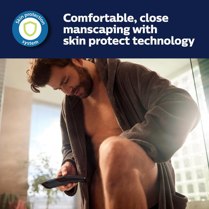 Philips Bodygroom 7000 Series, Showerproof Groin and Body Trimmer for Men, Precise Body Grooming, Adjustable Comb, Safe Even below the Belt, 80 Min. Runtime, Model BG7040/42