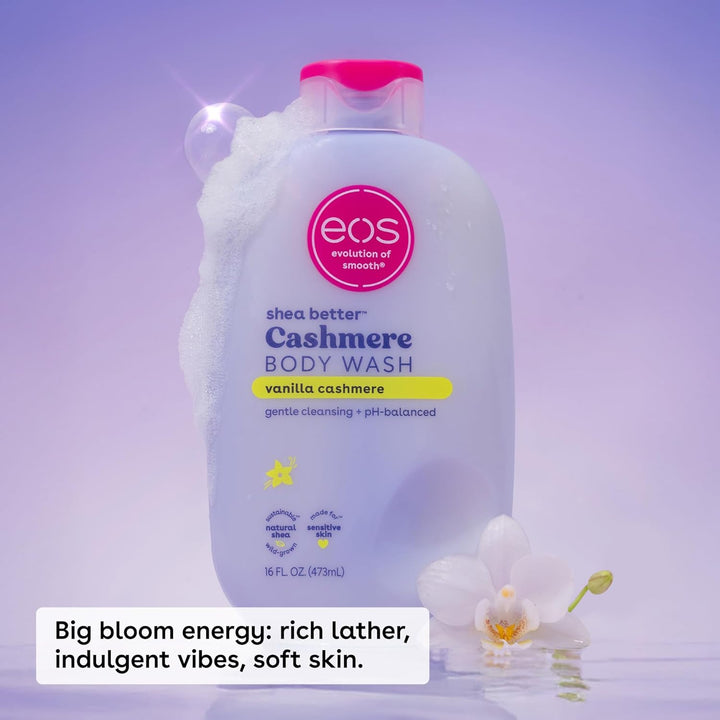 Shea Better Cashmere Body Wash, Vanilla Cashmere, Moisturizing, Ph Balanced Body Wash, Creamy Gel Formula, Paraben & Phthalate Free, Sensitive Skin, 16 Fl Oz