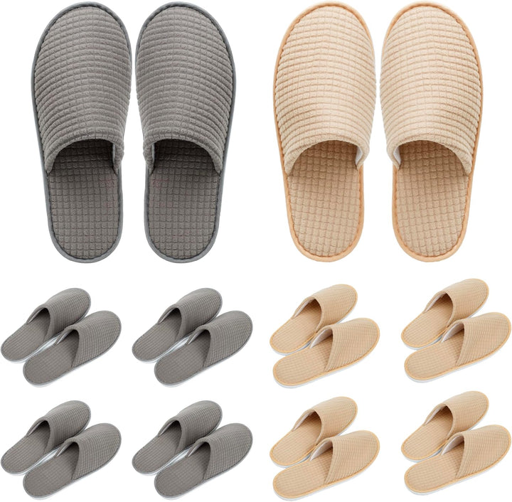 6-10 Pairs Spa Slippers, Non Slip Disposable Slippers for Guest, Washable Reusable, Which Can Be Used as Women Men, House, Indoor, Bathroom, Bedroom, Hotel, Bride Slippers