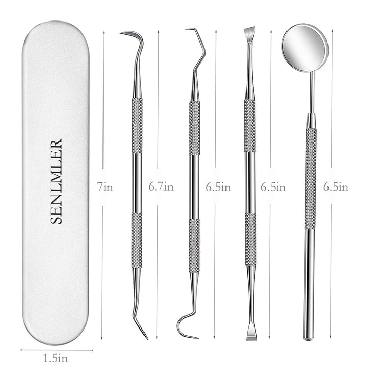Dental Tools, Professional Plaque Remover Teeth Cleaning Tool Kit, Stainless Steel Dental Pick Tartar Scraper Tooth Cleaner, Oral Care Hygiene Set for Dentist Personal Pets with Storage Box