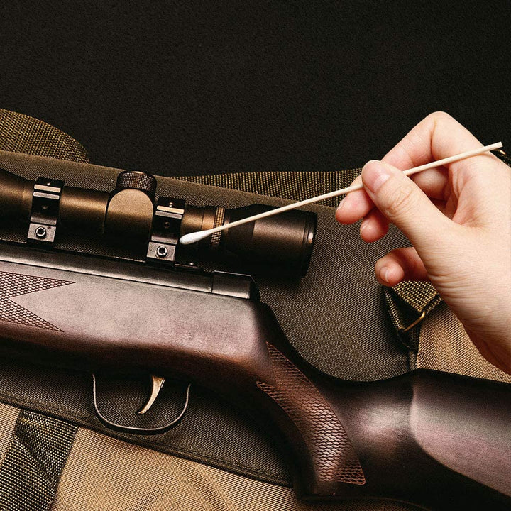 200 Pcs Count 6" Inch Long Cotton Swabs with Wooden Handles Cotton Tipped Applicator, Cleaning with Wood Handle for Oil Makeup Gun Applicators, Eye Ears Eyeshadow Brush and Remover Tool