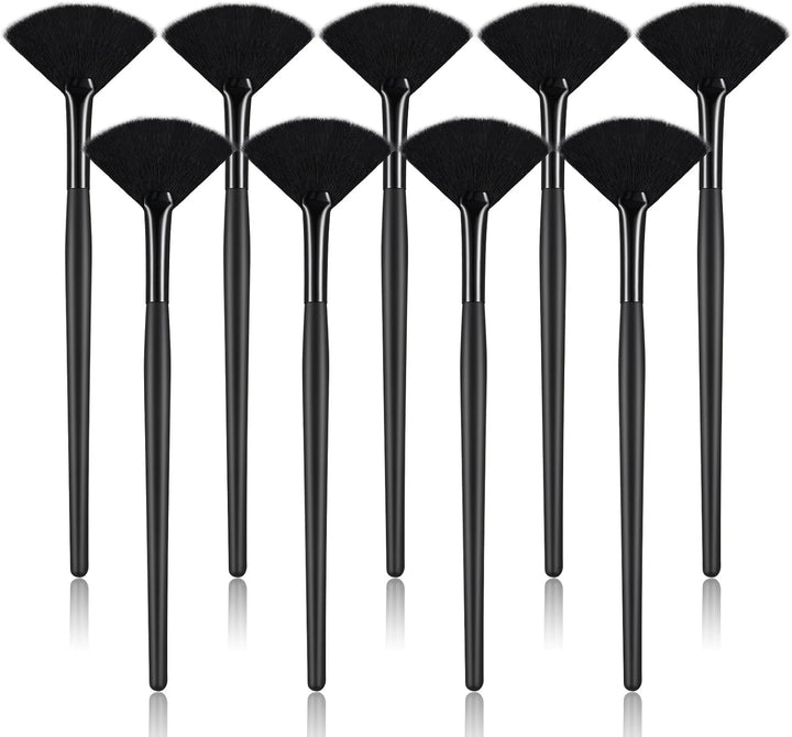 9 Pieces Facial Fan Mask Brushes, Soft Facial Applicator Brushes Tools for Peel Glycolic Makeup for Mud Cream(Champagne)
