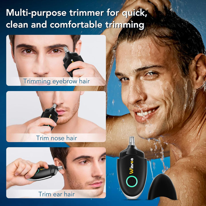Ear and Nose Hair Trimmer for Men and Women – Travel Trimmer, High-Precision Nose Shaver, USB Rechargeable, Waterproof, Safe & Quiet Operation, Portable Ear Hair Remover Design