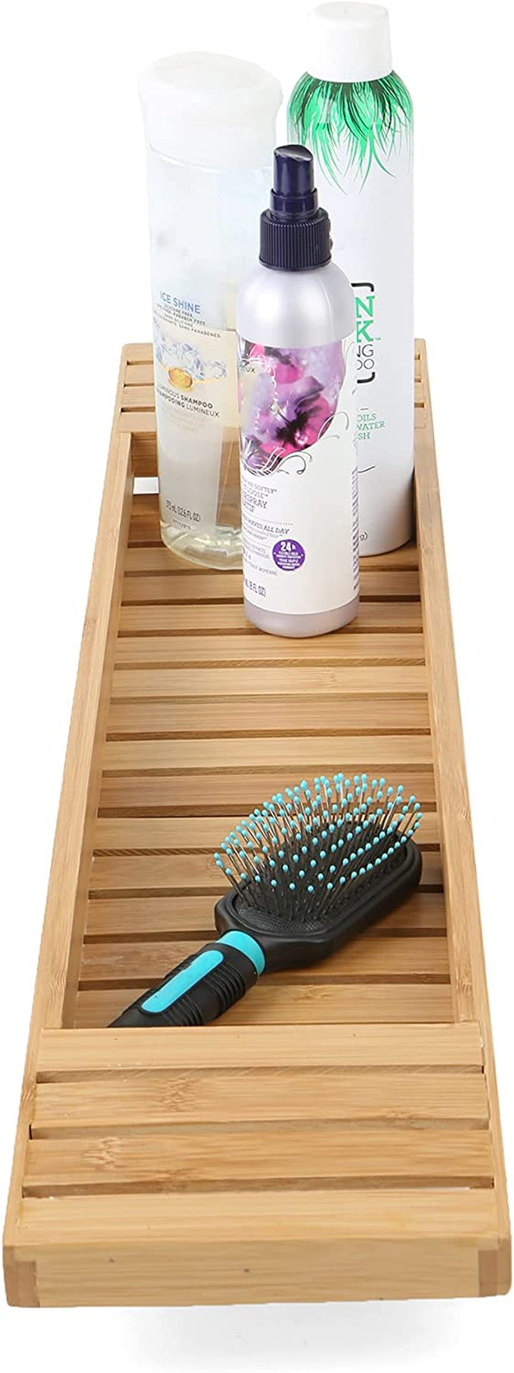 Bathtub Tray, Shower Organizer, Bathroom Accessory, Wood Tray, Rayon from Bamboo, 27.5" L X 5.75" Wx 1.75" H, Brown