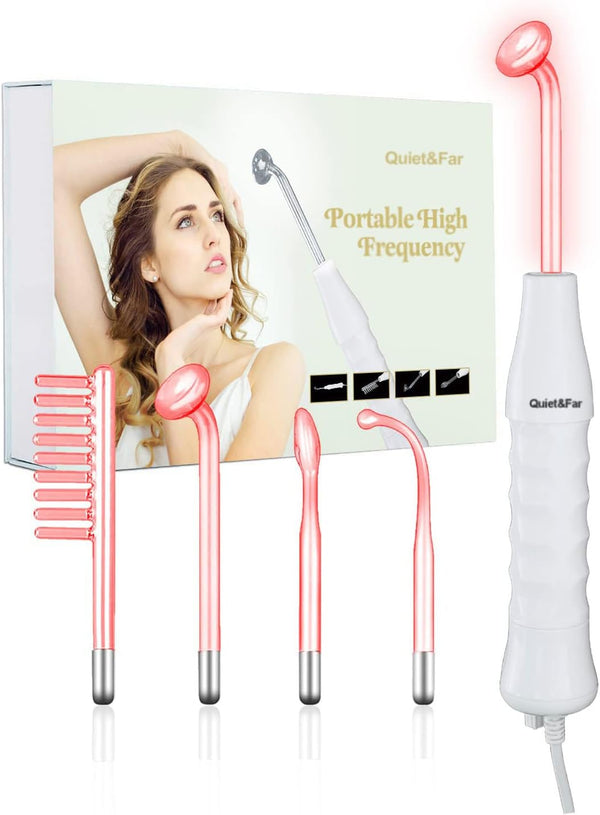 High Frequency Facial Machine Skin Care Tool for Face Skin Care High Frequency Facial Wand Device with 4 Tubes