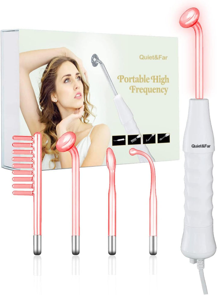 High Frequency Facial Machine Skin Care Tool for Face Skin Care High Frequency Facial Wand Device with 4 Tubes