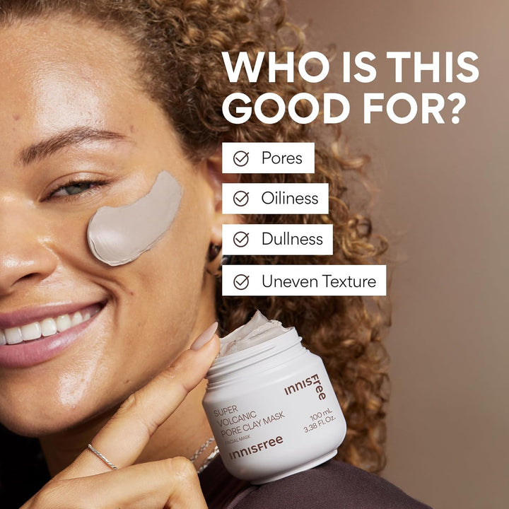 Super Volcanic Clay Mask, Premium Korean Skincare with AHA and Natural Clusters for Deep Pore Detox, Gentle Exfoliation, Oil Control