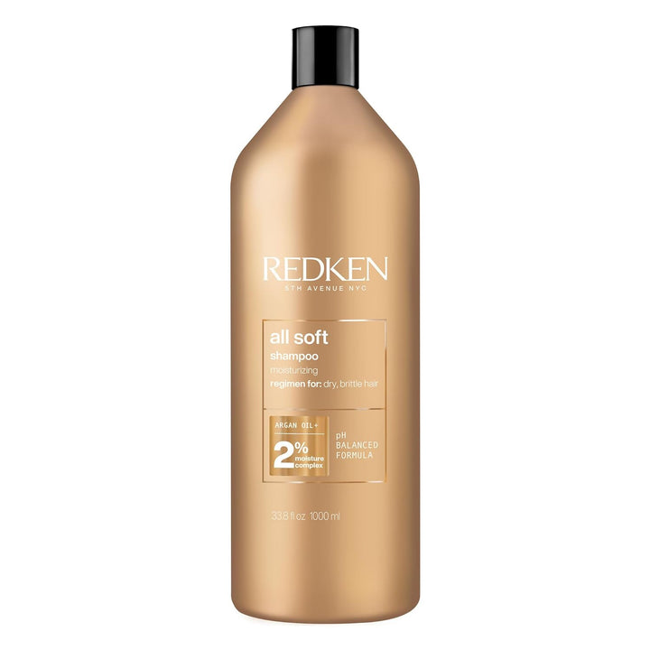 Redken All Soft Shampoo - Moisturizes & Hydrates Dry Hair, Softens & Adds Shine, with Argan Oil, Safe for Color-Treated Hair