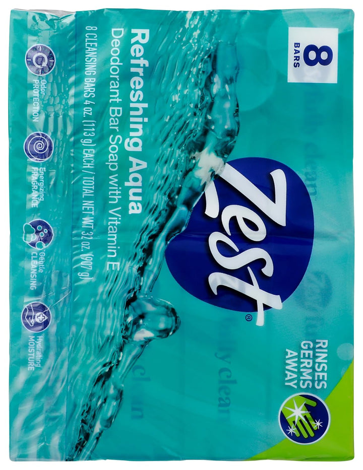 8-Bar Bath Size Soap, Aqua, 4 Ounce per Bar, 8 Bars, 32 Ounce